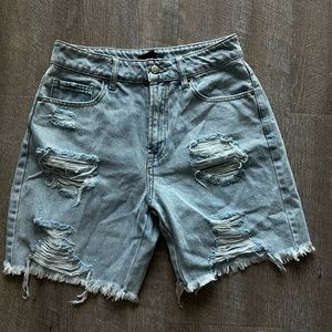 fashion nova high waist distressed shorts